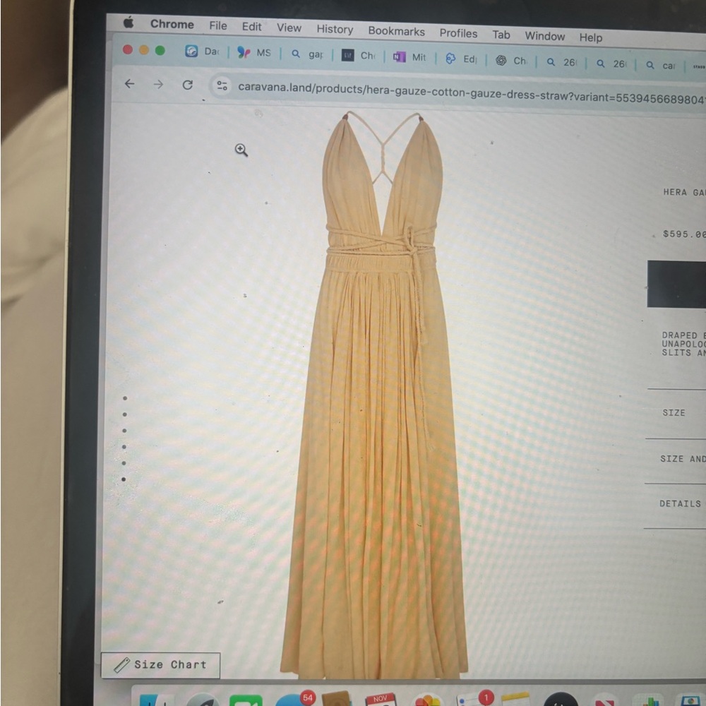 Beach Backless Gold Maxi Dress